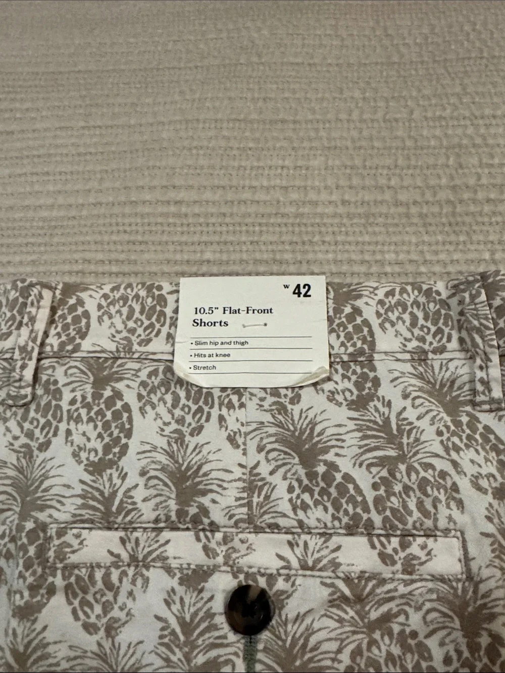 Goodfellow & Co Tan Pineapple-Print Flat Front Shorts